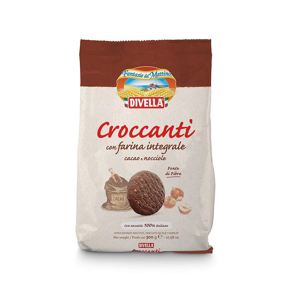 Croccanti con Farina Integrale <br>Cacao e Nocciole