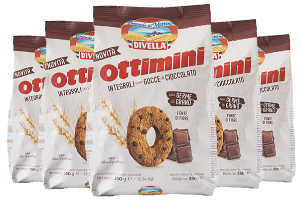 Whole wheat ottimini cookies with chocolate chips