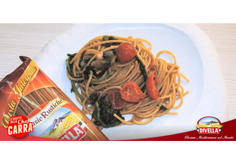 Spaghetti integrali agli spinaci e pancetta | Ricetta dello chef Carra
