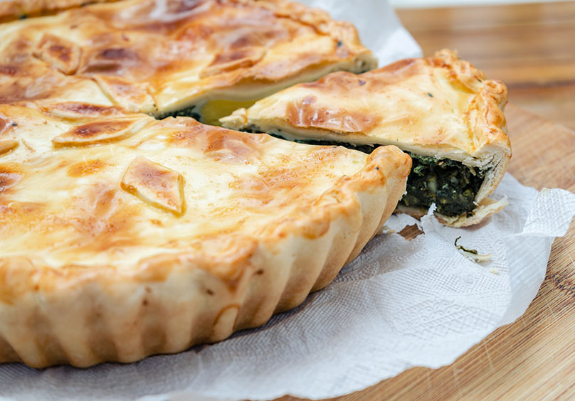 Spinach pie with Divella puff pastry